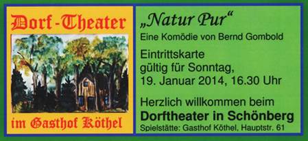 Eintrittskarte für das Stück Natur Pur